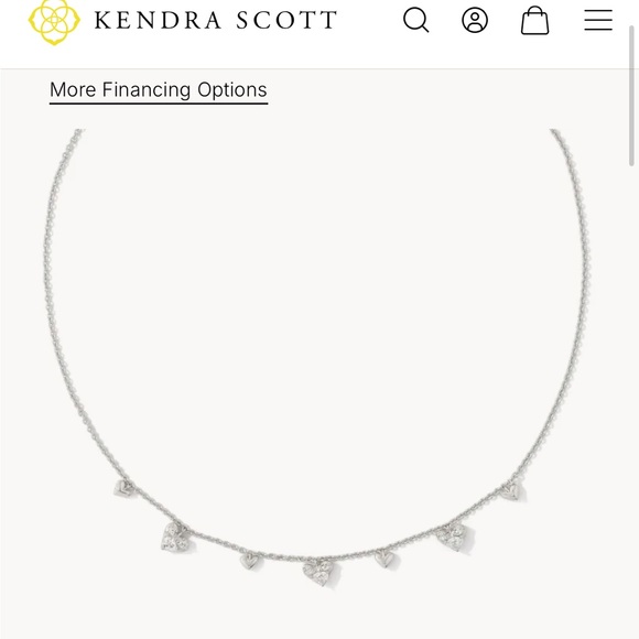 kendra scott Haven Silver Heart Crystal Choker Necklace *new* - Picture 1 of 5
